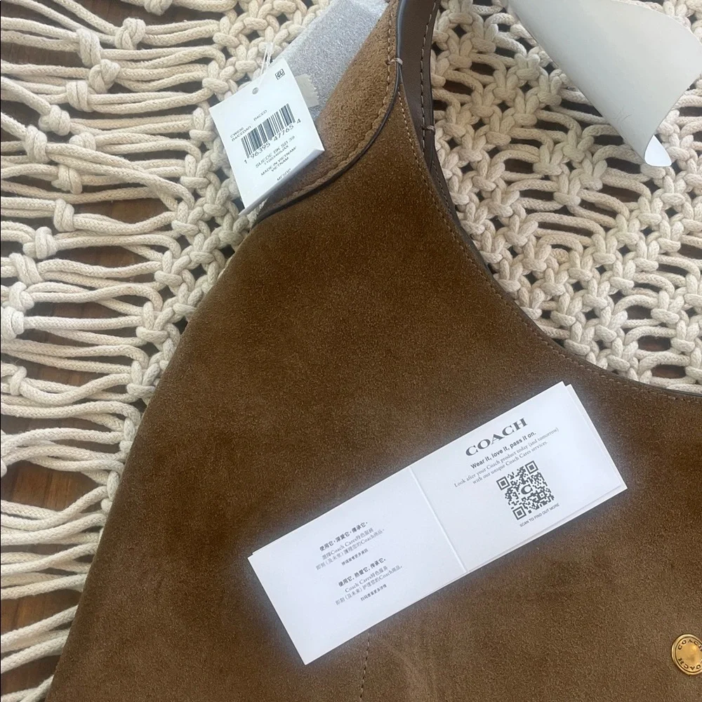 NWT Coach Suede Shoulder Hobo Bag - Picture 6 of 6